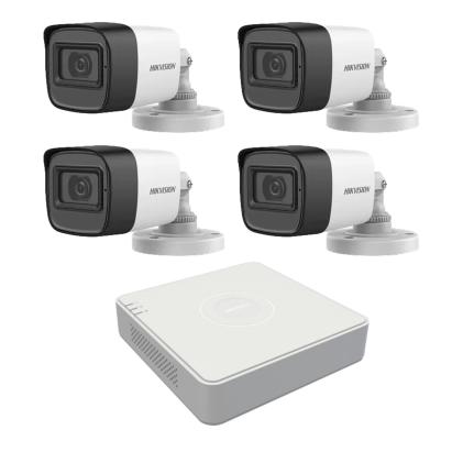 Sistem supraveghere Hikvision cu 4 camere 2MP, audio, IR 30 m, DVR 4 canale