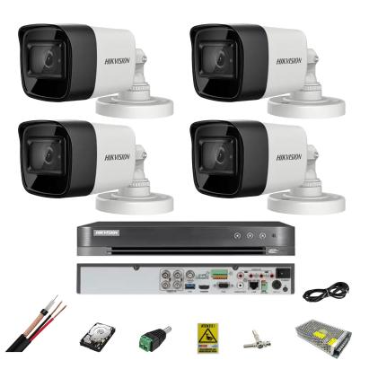 Sistem supraveghere Hikvision cu 4 camere 8MP, DVR 4 canale, HDD
