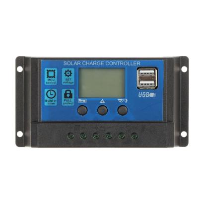 Controler de încărcare solar PWM 30A 12V/24V cu display și 2 porturi USB