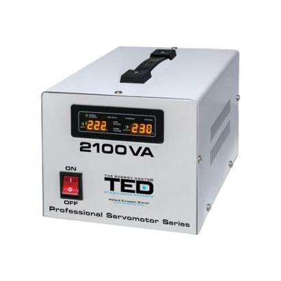 Stabilizator de tensiune 2100VA cu servomotor TED SVC, display digital