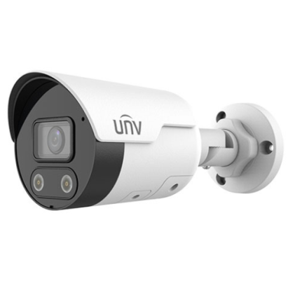 Camera IP bullet Uniview 4MP PoE, IR si lumina alba 30 m, audio bidirectional