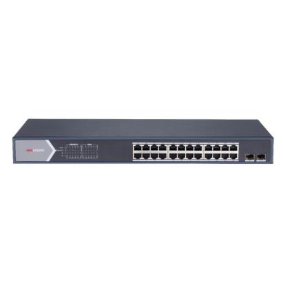 Switch PoE Hikvision cu 24 porturi Gigabit si 2 SFP, Smart Managed