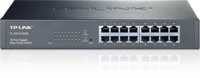 Switch TP-Link TL-SG1016DE cu 16 porturi Gigabit, Smart Easy, rack 1U