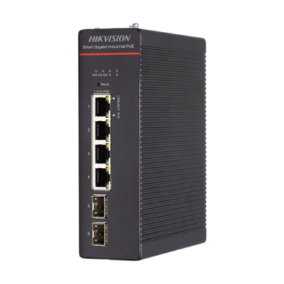 Switch industrial Hikvision cu 4 porturi Gigabit PoE bt si 2 porturi SFP