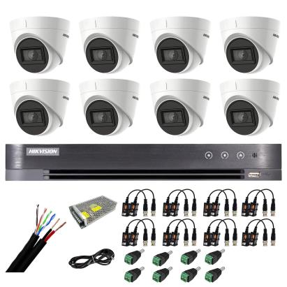 Sistem supraveghere Hikvision cu 8 camere interior 8MP, DVR 4K si accesorii