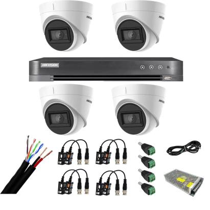 Sistem supraveghere Hikvision 4 camere interior 8MP, DVR 4K, IR 60m