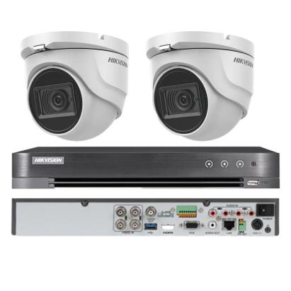 Kit supraveghere Hikvision cu 2 camere dome 8MP, IR 30 m si DVR 4K