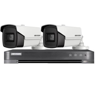 Sistem supraveghere Hikvision cu 2 camere 8MP, IR 60 m si DVR 4K