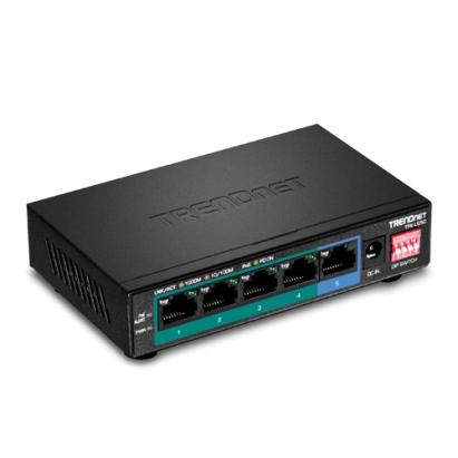 Switch PoE Gigabit TRENDnet cu 4 porturi Long Range 200 m TPE-LG50