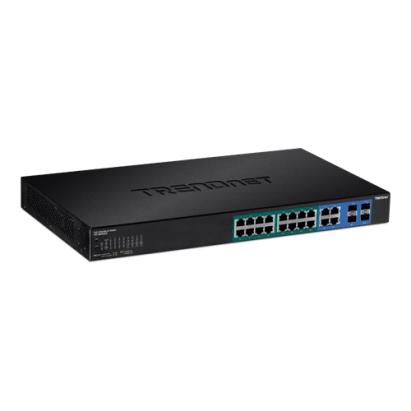 Switch Web Smart PoE+ TRENDnet cu 16 porturi Gigabit si 4 uplink SFP, 370W