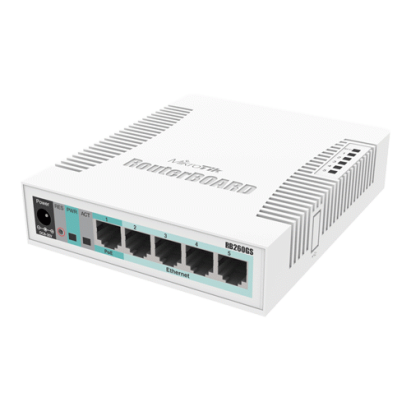 Switch smart Mikrotik CSS106-5G-1S cu 5 porturi Gigabit si 1 port SFP