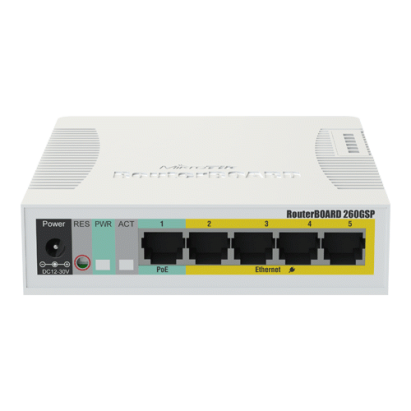 Switch smart MikroTik CSS106-1G-4P-1S, 5x Gigabit, 4x PoE, 1x SFP