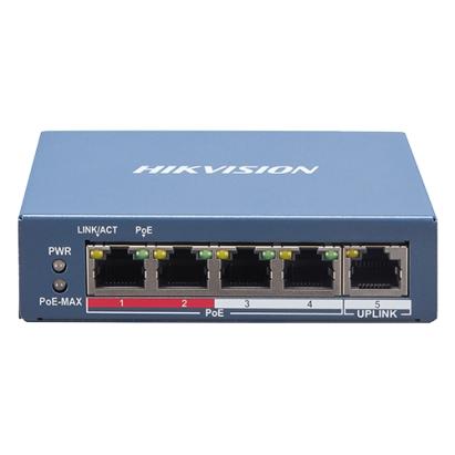 Switch PoE Hikvision cu 4 porturi, uplink RJ45 si Smart Management