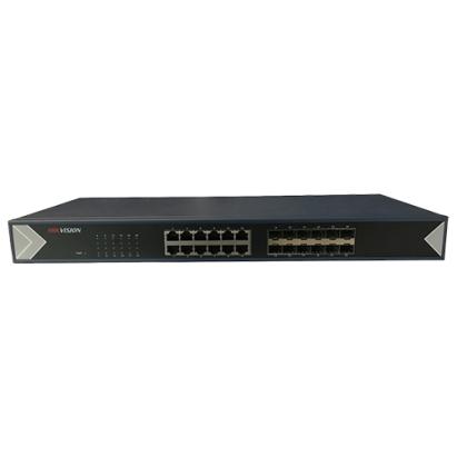 Switch Gigabit Hikvision 24 porturi, 12 RJ45 + 12 SFP, rack 1U