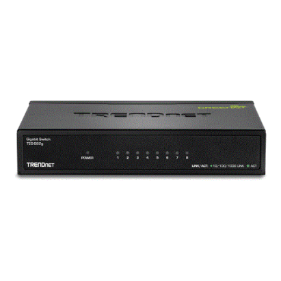 Switch Gigabit cu 8 porturi TRENDnet GREENnet TEG-S82G, metalic