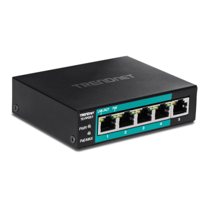 Switch PoE+ TRENDnet cu 4 porturi Fast Ethernet Long Range 250 m, 60W
