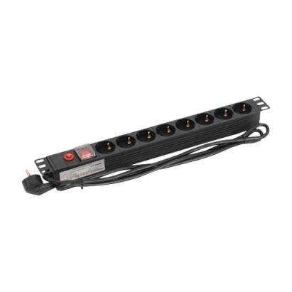 PDU rack 19 inch 1U cu 8 prize Schuko, protectie si carcasa aluminiu