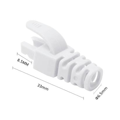 Manson pentru mufa RJ45 alb, set 100 bucati, protectie cablu Ethernet