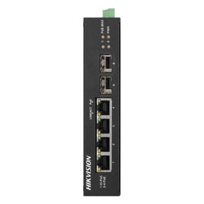 Switch PoE Gigabit Hikvision cu 4 porturi RJ45 si 2 uplink SFP