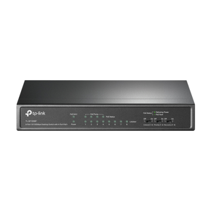 Switch PoE TP-Link TL-SF1008P cu 8 porturi Fast Ethernet si buget 66W