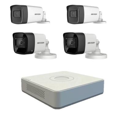 Sistem supraveghere Hikvision 4 camere exterior 5MP cu DVR 4 canale