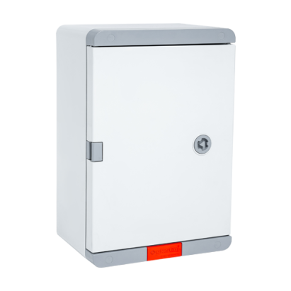 Cutie de distributie IP67 din ABS gri cu placa metalica 200x300x130 mm