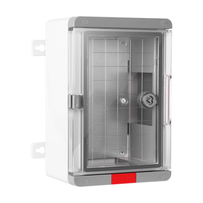 Cutie de distribuție IP67 din ABS gri cu ușă transparentă 200x300x130 mm