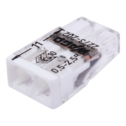 Conector compact WAGO pentru 2 fire solide 0.5-2.5 mm², set 100 buc
