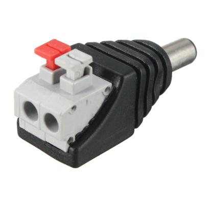 Conector alimentare tată 12V cu terminal rapid pentru CCTV, 5.5 x 2.1 mm