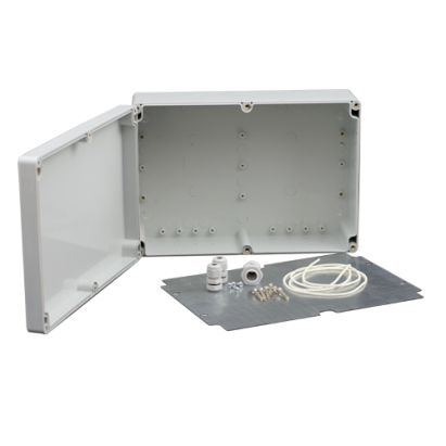 Doza exterior IP65 cu placa metalica pentru montaj echipamente