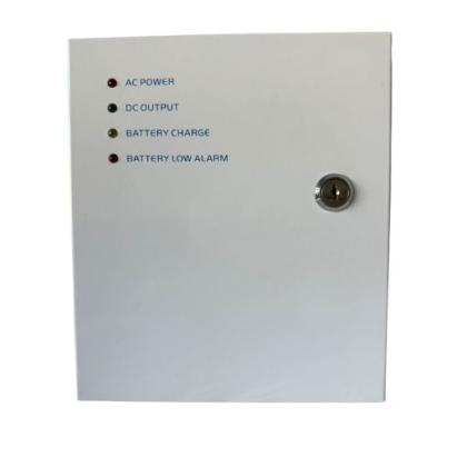 Sursa alimentare 12V 5A cu backup, cabinet metalic pentru sisteme securitate
