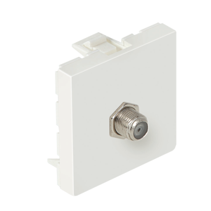 Priză TV modulară DLX pentru canal de cablu, conector F, alb