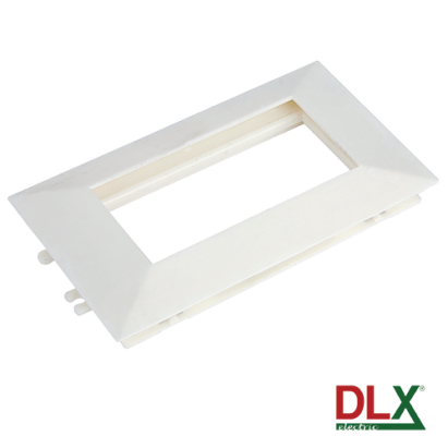 Ramă dublă albă pentru aparataj 45x45 mm, 4 module, DLX Electric