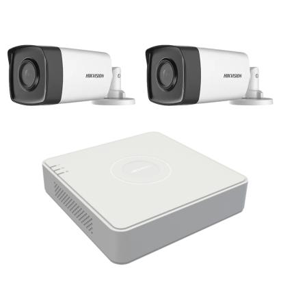 Sistem supraveghere video exterior Hikvision cu 2 camere 2MP si DVR 4 canale