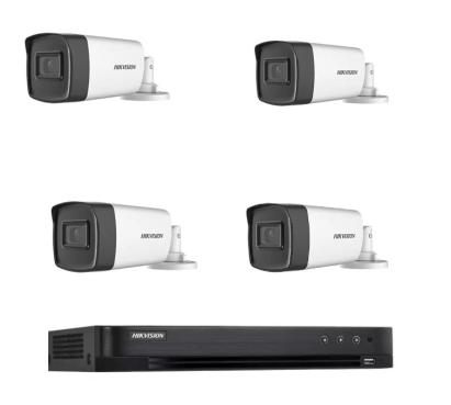 Kit supraveghere exterior Hikvision cu 4 camere Full HD, IR 40 m si DVR