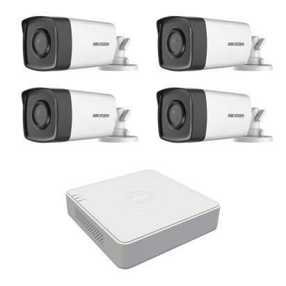 Kit supraveghere exterior Hikvision cu 4 camere 2MP, IR 40 m si DVR