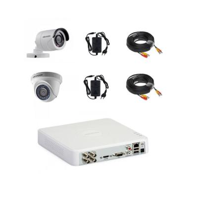 Sistem supraveghere Hikvision cu 2 camere Full HD, DVR 4 canale si accesorii