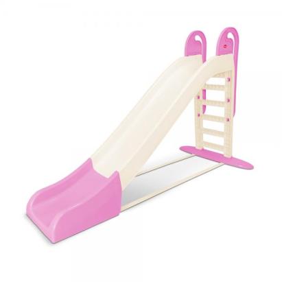Tobogan pentru copii MyKids 243 cm, roz/alb, pentru interior si exterior