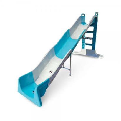 Tobogan pentru copii MyKids Mega 400 cm, gri si turcoaz