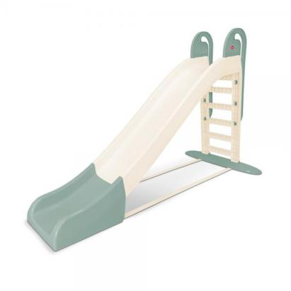 Tobogan pentru copii MyKids 243 cm, verde/alb, pentru interior si exterior