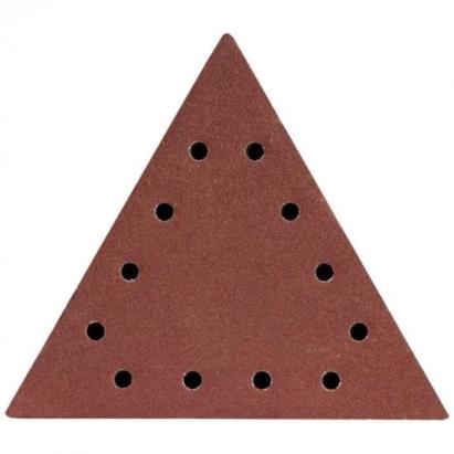 Abrazive/smirghel triunghiular pentru slefuitor perete, cu scai, gauri, P100, set 5 buc, 285 mm, Dedra GartenVIP DiyLine