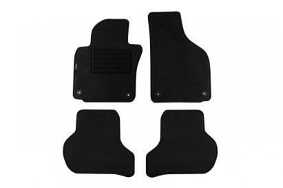 Tălpi de mochetă cu două straturi, potrivite pentru VW Golf V 2003-2008, Golf VI 2008-2012, Scirocco 2008-2017, Jetta 2007-2010, negre cu deschideri rotunde, set de 4 bucăți. Performance AutoTuning