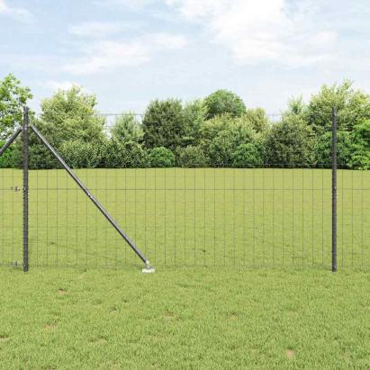 Gard cu Stâlp Gri 1,2 x 25 m Oțel și PVC GartenMobel Dekor