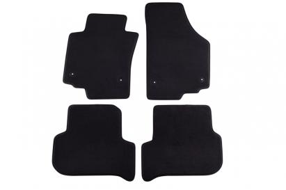 Mochete textile cu trei straturi potrivite pentru Seat Leon 2008-2012, cu clipsuri rotunde, set de 4 bucăți, negru Performance AutoTuning