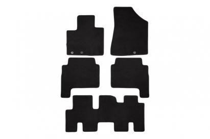 Mochete textile cu trei straturi potrivite pentru Kia Sorento 2009-2012 cu 7 locuri, set de 5 bucăți, negru Performance AutoTuning