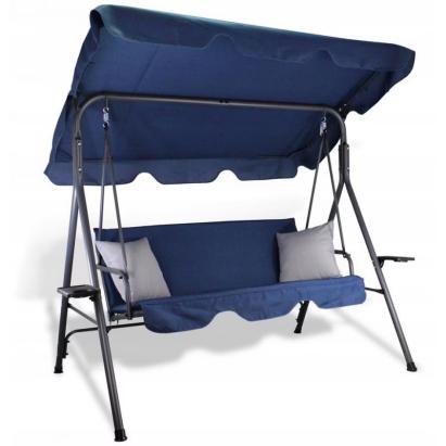 Leagan balansoar de gradina Sersimo Alghero, 3 locuri, 220 kg, albastru