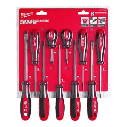 Trusa profesionala cu 10 surubelnite Milwaukee Tri-Lobe, varf magnetic