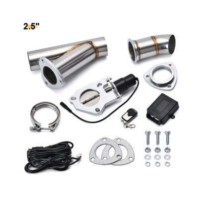 Kit cut off valve evacuare auto 63 mm inox cu telecomanda si V-band