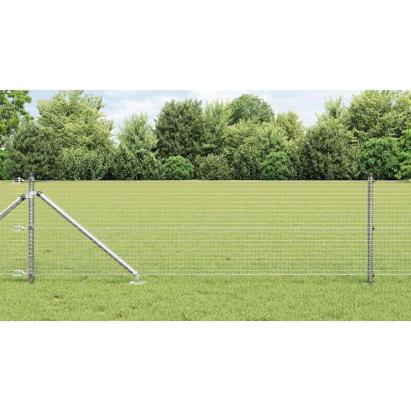 Gard metalic argintiu galvanizat pentru gradina, 25 x 0,6 m