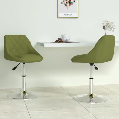 Scaune de bucătărie pivotante, 2 buc., verde deschis, catifea GartenMobel Dekor